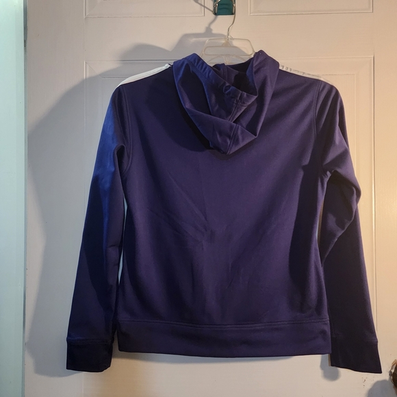 Under Armour Women's Full Zip Jacket Hoodie, Size S, Purple Striped, Semi-Fitted - Picture 4 of 7